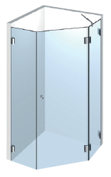 Sprchové kúty - päťuholníkové - dvere do sprchy a sprchové zásteny na mieru - VAK